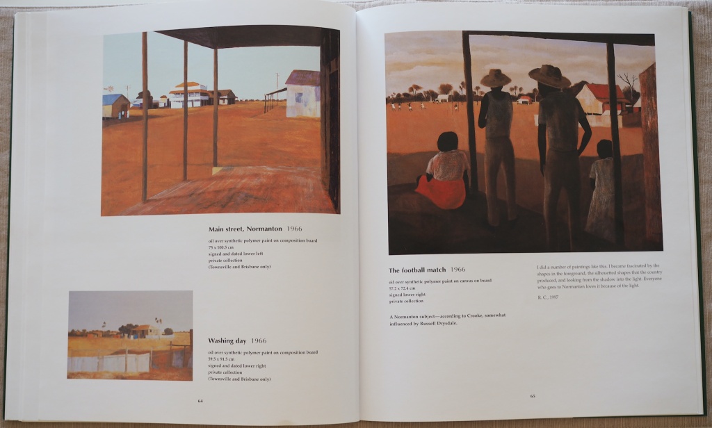 A two-page opening from the exhibition publication North of Capricorn: the Art of Ray Crooke